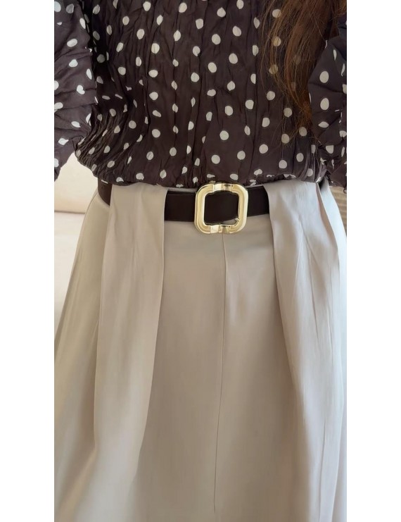 KEMER DETAYLI UZUN YIRTMAÇLI ETEK 