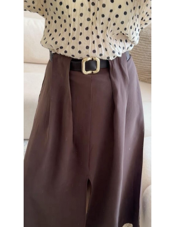 KEMER DETAYLI UZUN YIRTMAÇLI ETEK 