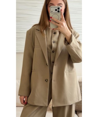 SÜTLÜ KAHVE  VATKALI OVERSİZE CEKET 