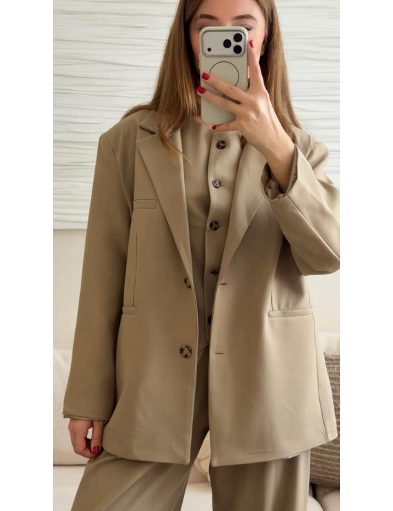 SÜTLÜ KAHVE  VATKALI OVERSİZE CEKET 