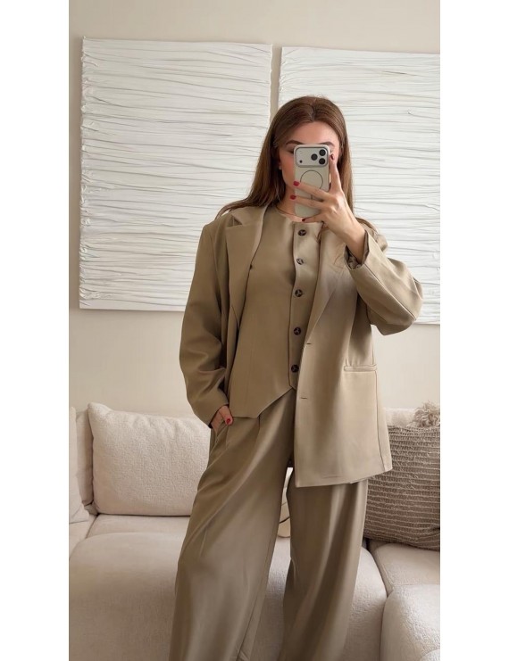 SÜTLÜ KAHVE  VATKALI OVERSİZE CEKET 