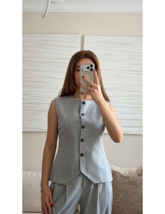 MODERN DETAYLI PANTOLON YELEK TAKIM 