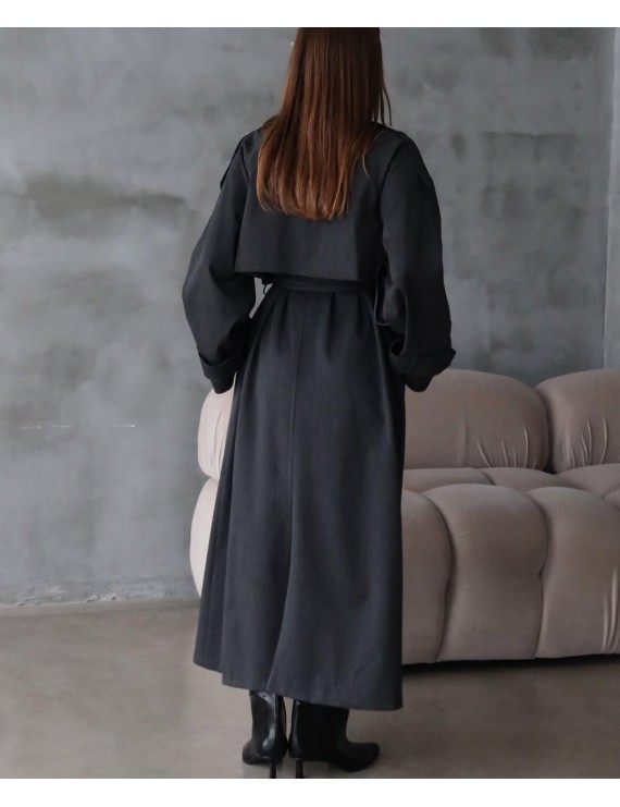 ANTRASİT OVERSİZE TRENÇKOT 