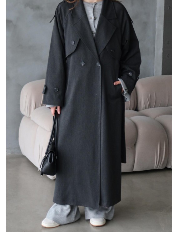 ANTRASİT OVERSİZE TRENÇKOT 